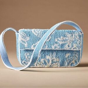 The Fiona Beaded Bag - Floral Edition - Blue Paisley